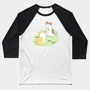 Two Cats at Park Baseball T-Shirt